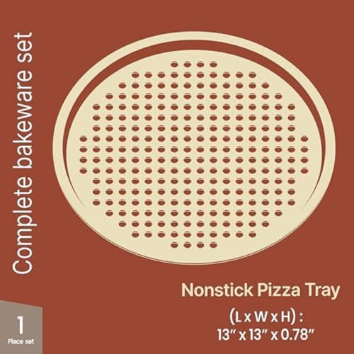 BAKKENMASTER Bakken- Swiss Non-Stick Pizza Pan with Holes - 13-Inch Perforated Pizza Crisper Carbon Steel Pizza Pan - 2 Round Pizza Trays - PFOA PFOS and PTFE Free - Image 2