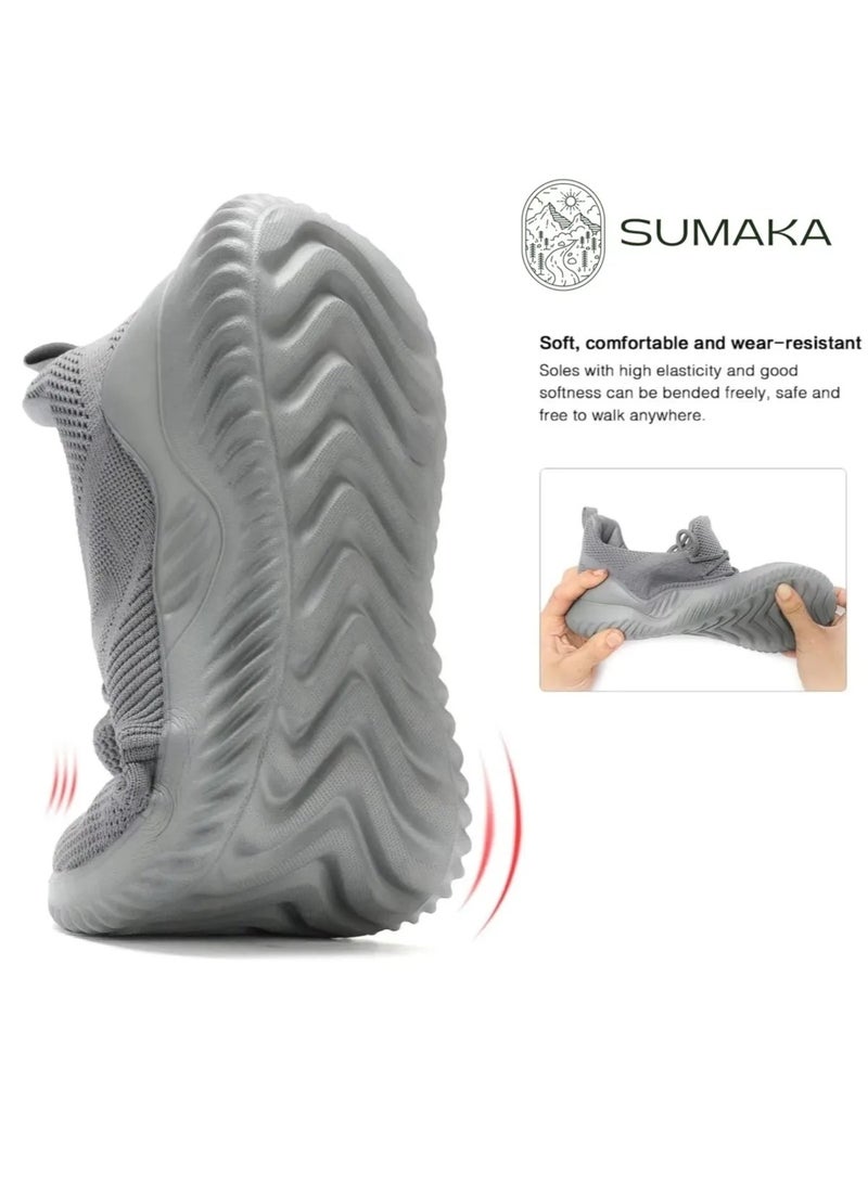 SUMAKA Mens Walking Shoes Slip-On Running Tennis Sneakers Lightweight Breathable Mesh Soft Sole - Image 3