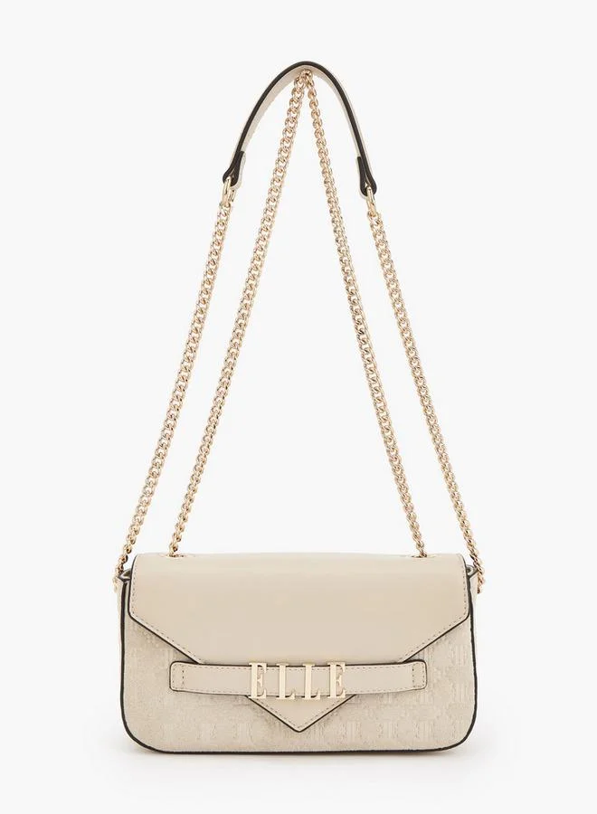 Monogram Embossed Crossbody Bag With Chain Strap