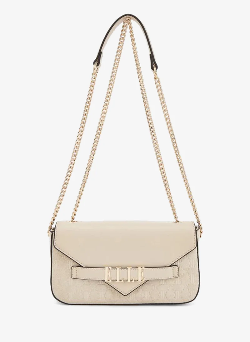 Elle Monogram Embossed Crossbody Bag With Chain Strap