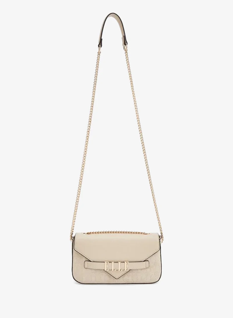Elle Monogram Embossed Crossbody Bag With Chain Strap