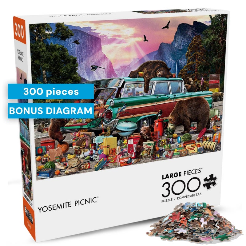 Buffalo Games - Garry Walton - Yosemite Picnic - 300 Piece Jigsaw Puzzle for Adults - Challenging Puzzle Perfect for Game Nights - Finished Puzzle Size is 21.25 x 15.00 - Image 2
