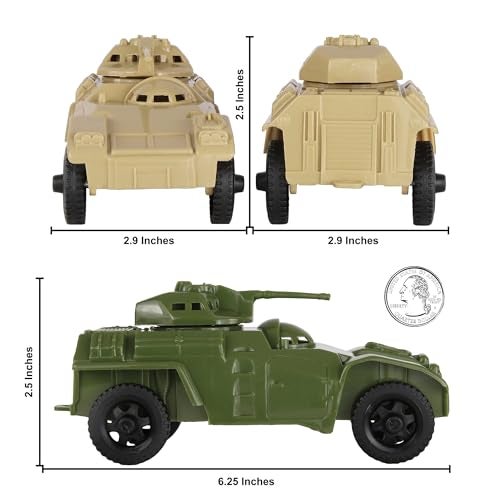 Tim Mee Toy TimMee Recon Patrol Armored Cars OD Green Tan Plastic Army Men Scout Vehicles - Image 5