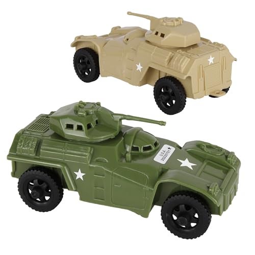 Tim Mee Toy TimMee Recon Patrol Armored Cars OD Green Tan Plastic Army Men Scout Vehicles - Image 1