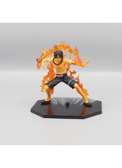 One Piece Anime Figurines Fire Fist Luffy Ace Ghost Sword Zoro Devil Wind Leg Sanji Model Toys Peripheral Decorations-Color:Second Generation Fire Boxing Ace A (bag)