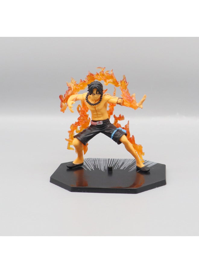 Generic - One Piece Anime Figurines Fire Fist Luffy Ace Ghost Sword Zoro Devil Wind Leg Sanji Model Toys Peripheral Decorations-Color:Second Generation Fire Boxing Ace A (bag) - Image 1