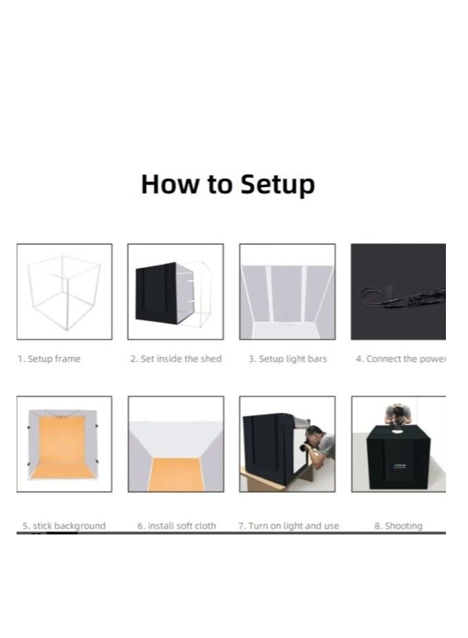 Promage 80cm Portable Studio Box with 80W 9050LM White LED & 3 Color Backdrops (5080UK) - Image 3