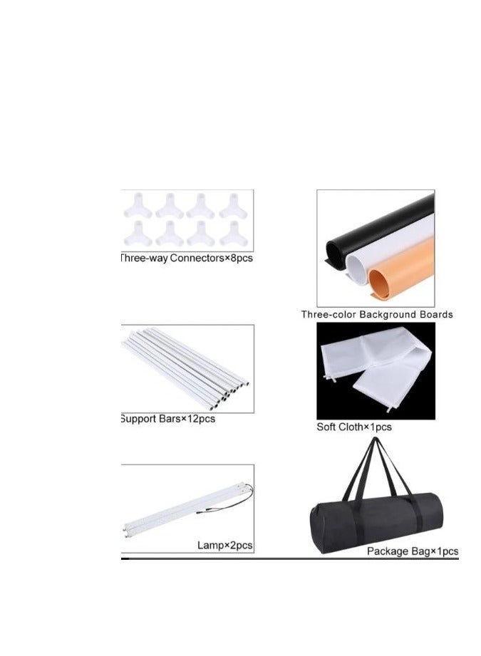 Promage 80cm Portable Studio Box with 80W 9050LM White LED & 3 Color Backdrops (5080UK) - Image 4