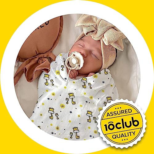 MY NEWBORN by 10 CLUB 100% Organic Muslin Swaddle for New Born Baby | Set of 2 | Baby Swaddle Wrap for New Born | Baby Towel | Baby Wrapper | Soft Cotton | Baby Shower Gift - Image 2