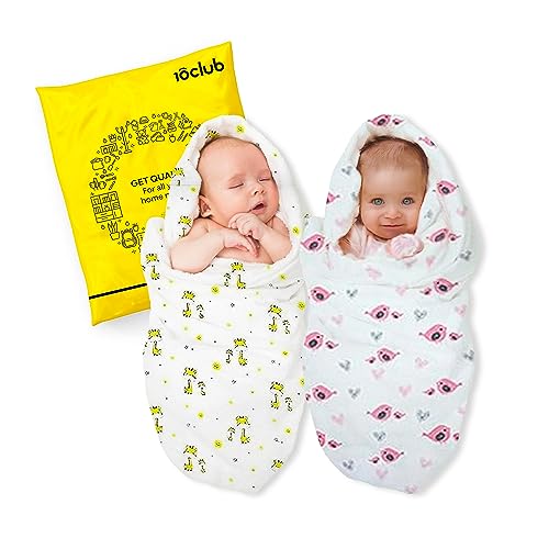 MY NEWBORN by 10 CLUB 100% Organic Muslin Swaddle for New Born Baby | Set of 2 | Baby Swaddle Wrap for New Born | Baby Towel | Baby Wrapper | Soft Cotton | Baby Shower Gift - Image 1