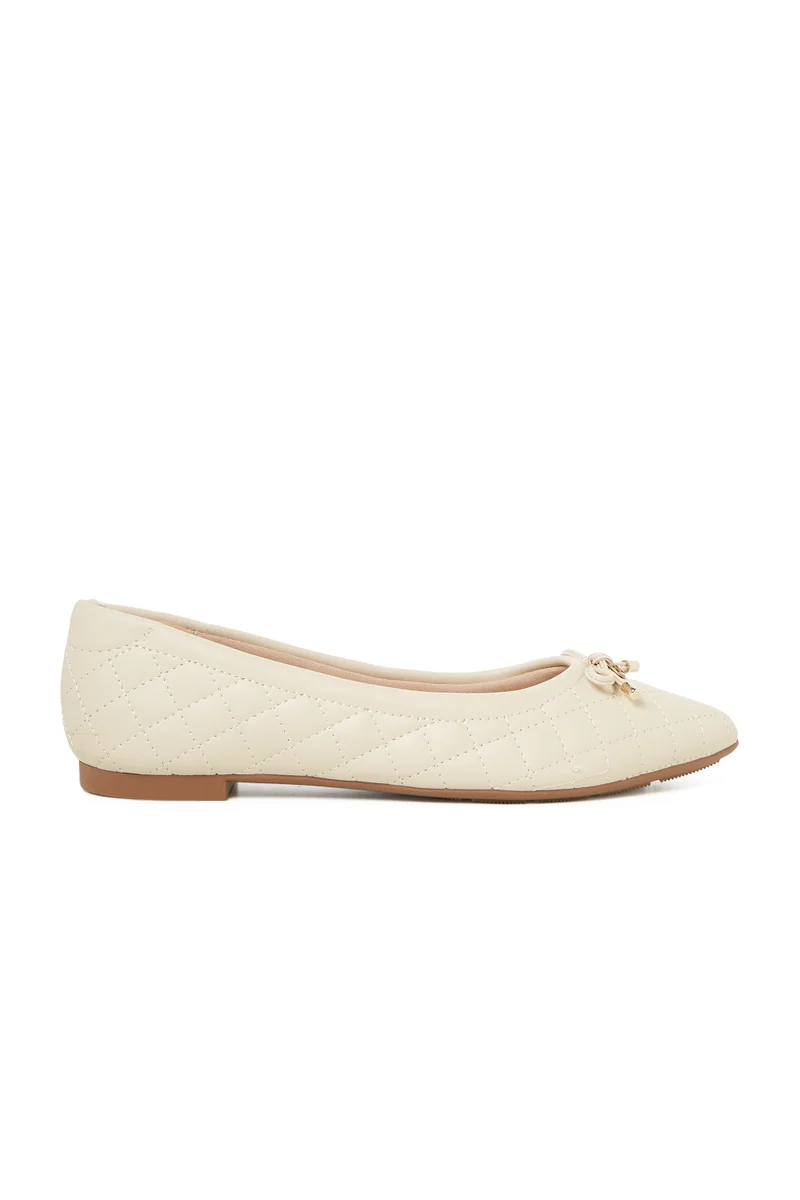 MODARE MODARE Ballerinas for Ladies – CREAM Shoes with Slip On | Comfortable PU Upper & TPR Sole