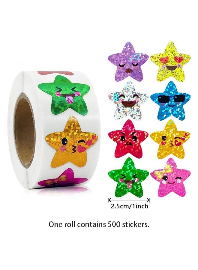 1000 Pcs Glitter Star Stickers, 1 Inch Foil Small Shiny Stickers for Kids Reward, Holographic Rainbow Incentive Stickers for Teacher Office Supplies, Party Decoration - Image 5