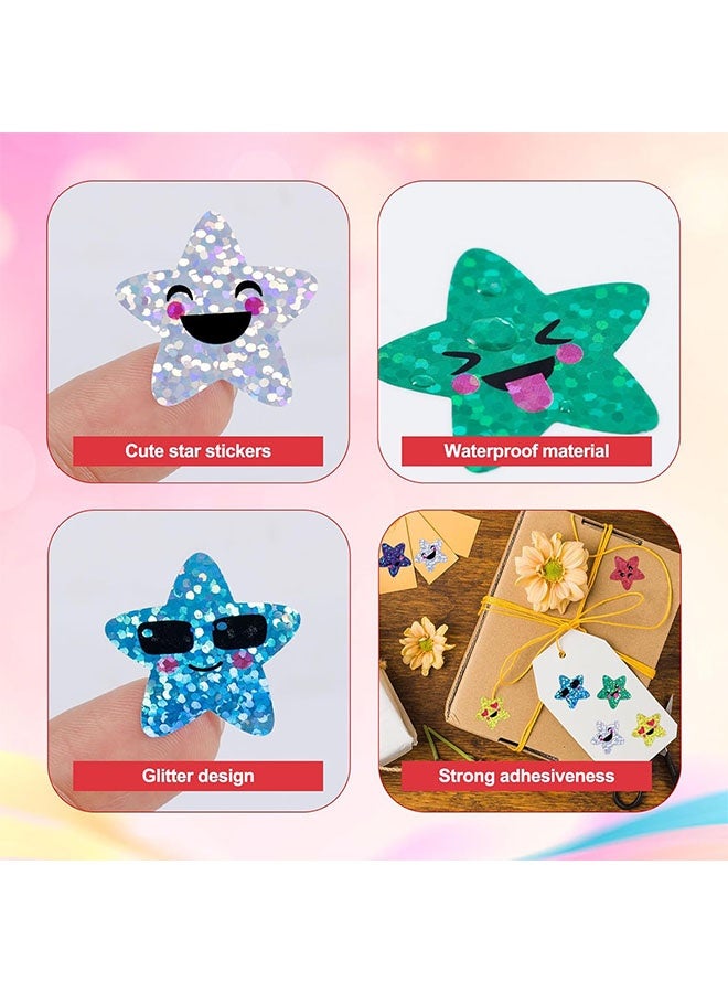 1000 Pcs Glitter Star Stickers, 1 Inch Foil Small Shiny Stickers for Kids Reward, Holographic Rainbow Incentive Stickers for Teacher Office Supplies, Party Decoration - Image 3