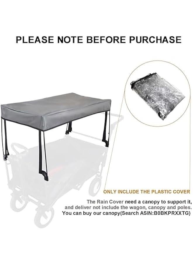 Rain Cover for Wagon Universal Clear Plastic Awning for Collapsible Beach Folding Utility Kids Grocery Push Stroller Wagon Cart Accessories Foldable  - Image 5