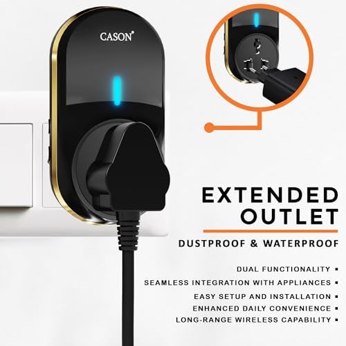 CASON - 2 Remote Wireless Door Bell for Home Long Range/Door Bell wireless For Home/Wireless Calling Bell,Remote Bell With Socket Plug up to 1000ft Range (Black) - Image 2