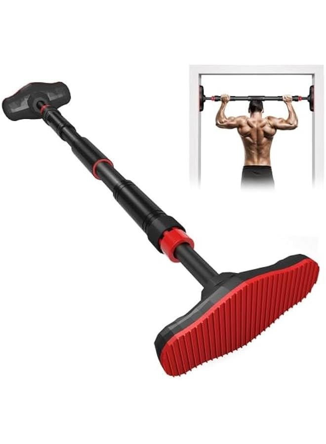 هوكور قضيب سحب من توريسيك بدون براغي للمدخل وصالة الالعاب الرياضية المنزلية قابل للتعديل على الابواب بعرض 35.4-51.2 انش مع بساط كبير مضاد للانزلاق وقفل امان، اقصى دعم حتى 750 باوند - Image 1