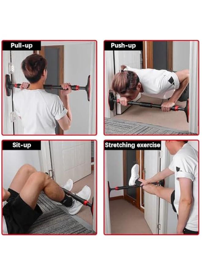 هوكور قضيب سحب من توريسيك بدون براغي للمدخل وصالة الالعاب الرياضية المنزلية قابل للتعديل على الابواب بعرض 35.4-51.2 انش مع بساط كبير مضاد للانزلاق وقفل امان، اقصى دعم حتى 750 باوند - Image 3