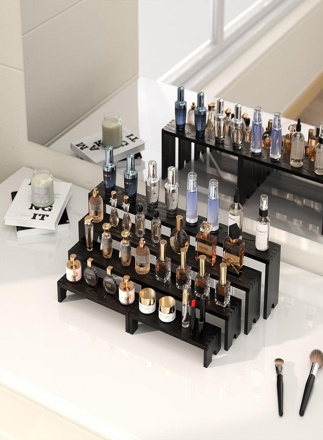 Vecxoty 2 Set Large Black Wooden Tiered Riser Display Stands for Vendor Events,Stackable Wooden Cupcake Stand,Farmhouse Decor Wood Dessert Table Display Set,Vendor Booth Display Items,Food Display Risers for - Image 5