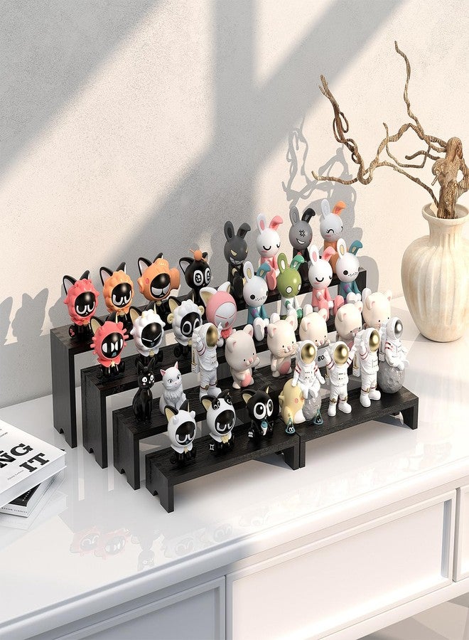 Vecxoty 2 Set Large Black Wooden Tiered Riser Display Stands for Vendor Events,Stackable Wooden Cupcake Stand,Farmhouse Decor Wood Dessert Table Display Set,Vendor Booth Display Items,Food Display Risers for - Image 4