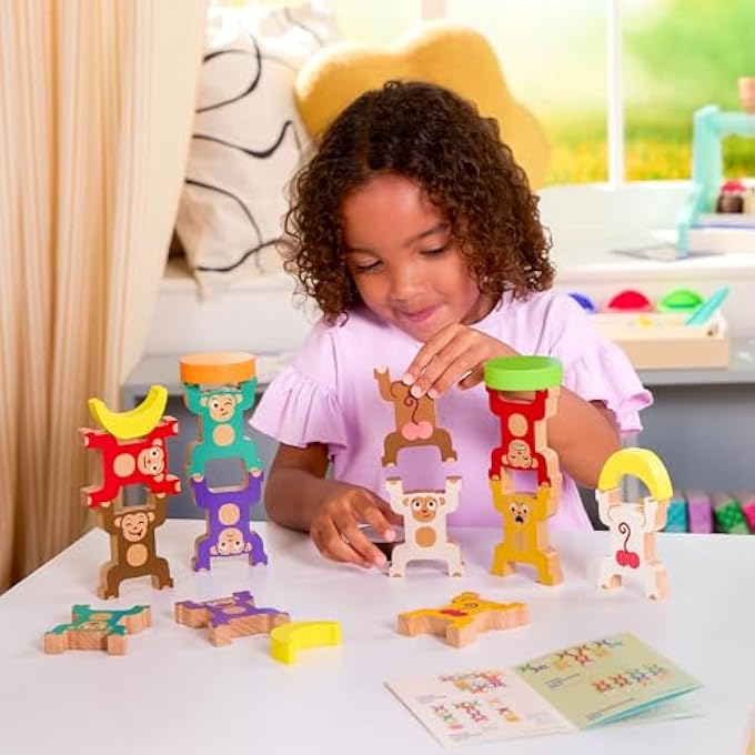 EDUCATION 62243461666 WOODEN STACKING MONKEYS - Image 3