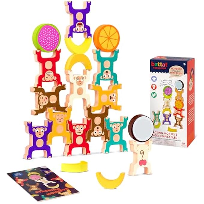 EDUCATION 62243461666 WOODEN STACKING MONKEYS - Image 1