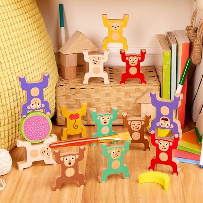 EDUCATION 62243461666 WOODEN STACKING MONKEYS - Image 5