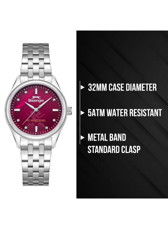Slazenger Red MOP Women's METAL Analog Watch SL.9.2528.3.09 - 32 mm for Women | Best Price UAE