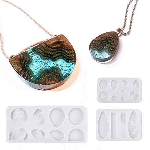 muyulin Island Resin Pendant Molds, (4 Pack) Ocean Themed Style Silicone Epoxy Molds for DIY Jewelry Pendant Necklace Keychain Jewel and Resin Crafts - Image 3