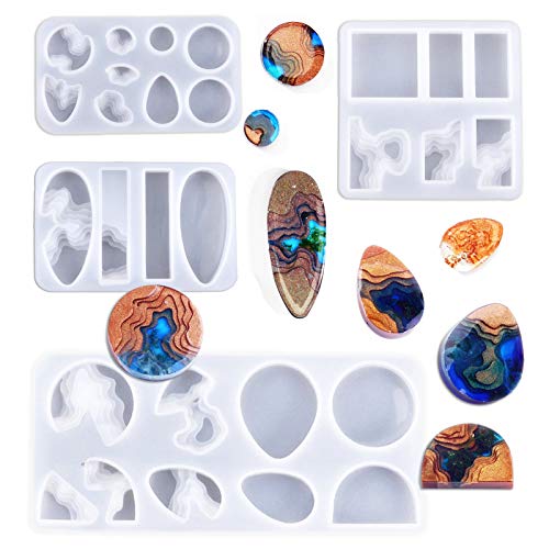 muyulin Island Resin Pendant Molds, (4 Pack) Ocean Themed Style Silicone Epoxy Molds for DIY Jewelry Pendant Necklace Keychain Jewel and Resin Crafts - Image 1