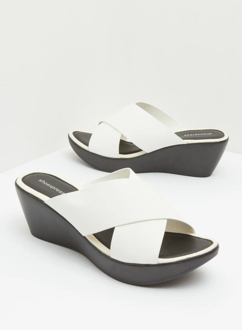 shoexpress Byra Cross Strap Wedge Sandals