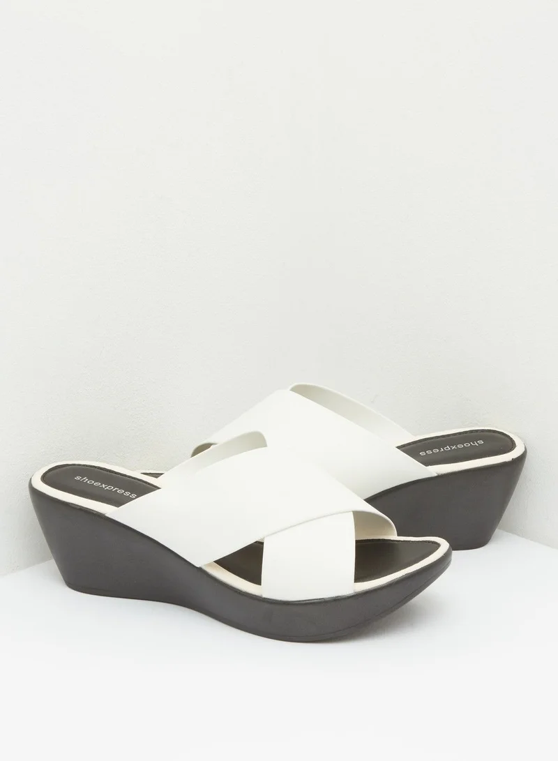 shoexpress Byra Cross Strap Wedge Sandals