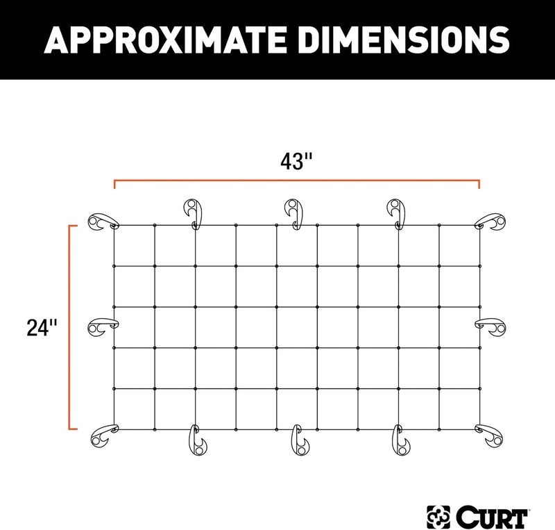 CURT 43 x 24-Inch Elastic Cargo Net with Hooks - Image 2
