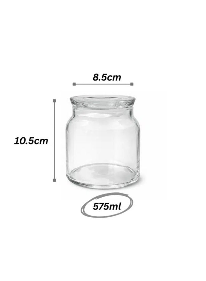باساباتشي Pasabahce Kitchen Club Glass Storage Jar 575ml – Airtight Clear Glass Container with Lid, 10.5cm Height, 8.5cm Diameter – Made in Turkey - Image 3