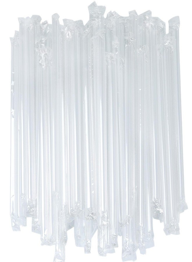 YAOSHENG 100 Pcs Multi Colors Jumbo Smoothie Boba Straws,Plastic Milkshake Disposable Wide-mouthed Large Individually Wrapped Straws(0.52" Wide X 8.27" Long) (transparent, 0.52" Wide X 9.06" Long) - Image 1