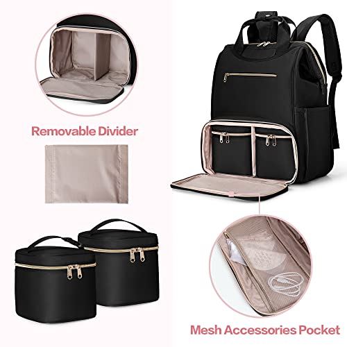 Fasrom Wearable Breast Pump Bag Backpack With Cooler and Tote, Compatible With Momcozy, Medela and Elvie Hands Free Pumps, Black (Patent Design) - Image 4