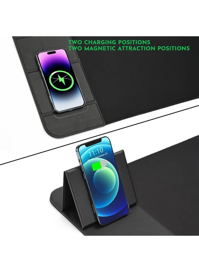 WeYingLe Wireless Charging Mouse Pad 15W Fast Charging With Foldable Phone Holder Gaming Mouse Pad Extra Large Mousepad Base Computer Keyboard Mat For Pc Great As Business Gifts Office Gifts. - Image 2