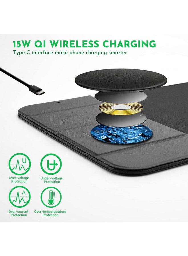 WeYingLe Wireless Charging Mouse Pad 15W Fast Charging With Foldable Phone Holder Gaming Mouse Pad Extra Large Mousepad Base Computer Keyboard Mat For Pc Great As Business Gifts Office Gifts. - Image 4