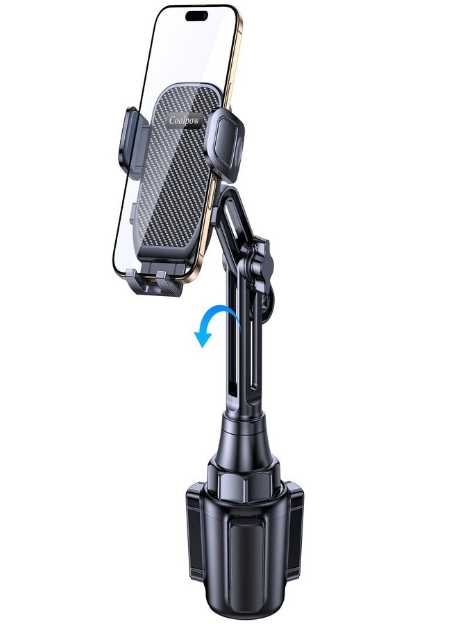 Coolpow Cup Holder Phone Holder for Car【Upgraded Solidest】 360°Adjustable Car Cup Holder Phone Mount for Car Truck Golf Cart Car Mount for iPhone 17 Pro Max 16 15 14 Samsung S25 All 4-7'' Smartphones - Image 1