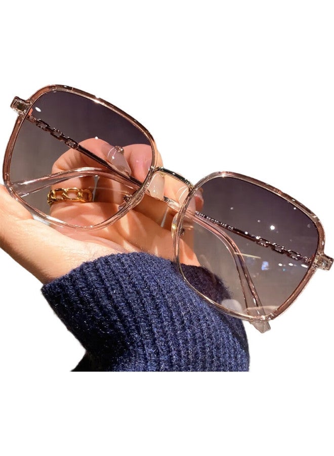 Lesca Lunetier Large Square Face-Slimming Sunglasses For Women New Trendy High-End Uv Protection Sunglasses