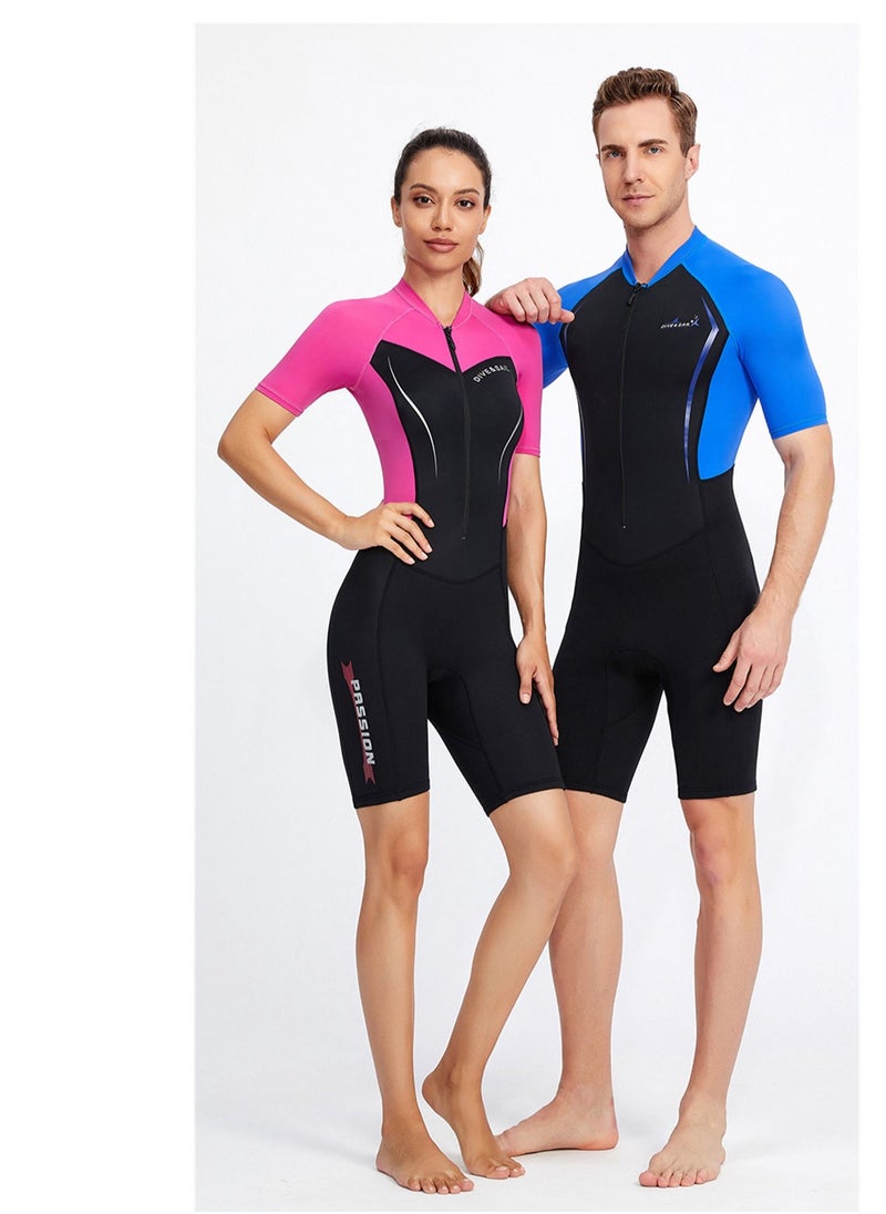 DIVE & SAIL 2Pcs Couple Wetsuit Sunblock Swimsuit Short-sleeved Shorts 