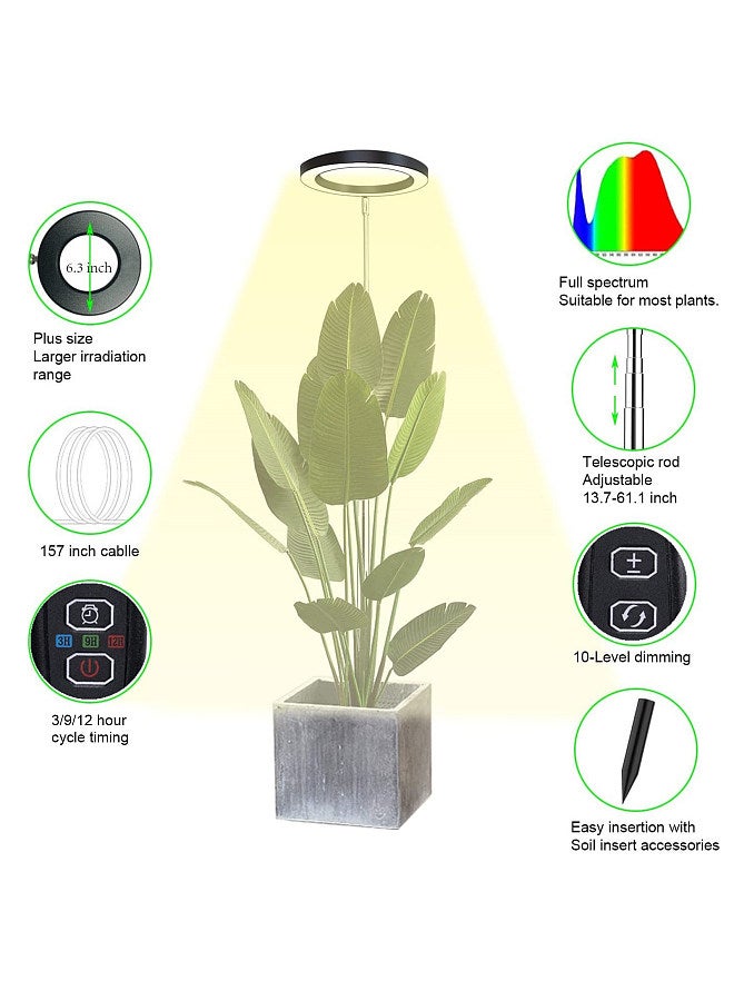 Generic Plant Grow Light Floor Lamp Floor Model Full Spectrum Sunlight Large Potted Plant Fill Light 3/9/12 Hours Timing 10 Levels Dimming  - Image 2