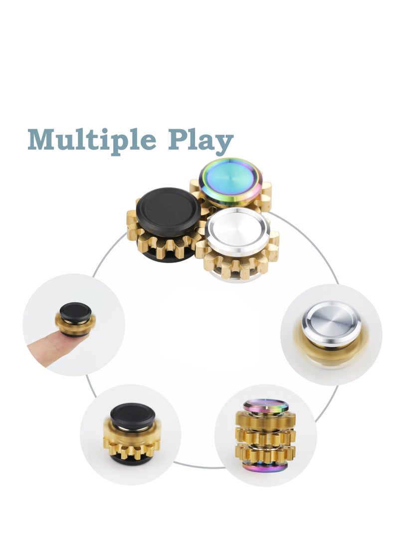 Barakah Copper Gear Toy, Mini Fidget Spinners, Metal Fidget Spinner Sensory Toy for Adults, Teens and Kids, Stress Relief Boredom Killing Time Toy, for Anxiety Relief 3PCS - Image 4