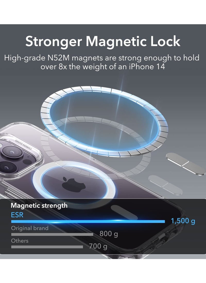 اي اس ار - حافظة iPhone 14 Pro Max حافظة مغناطيسية شفافة متوافقة مع MagSafe مقاومة للصدمات من الدرجة العسكرية، حافظة مغناطيسية هجينة كلاسيكية شفافة - Image 1