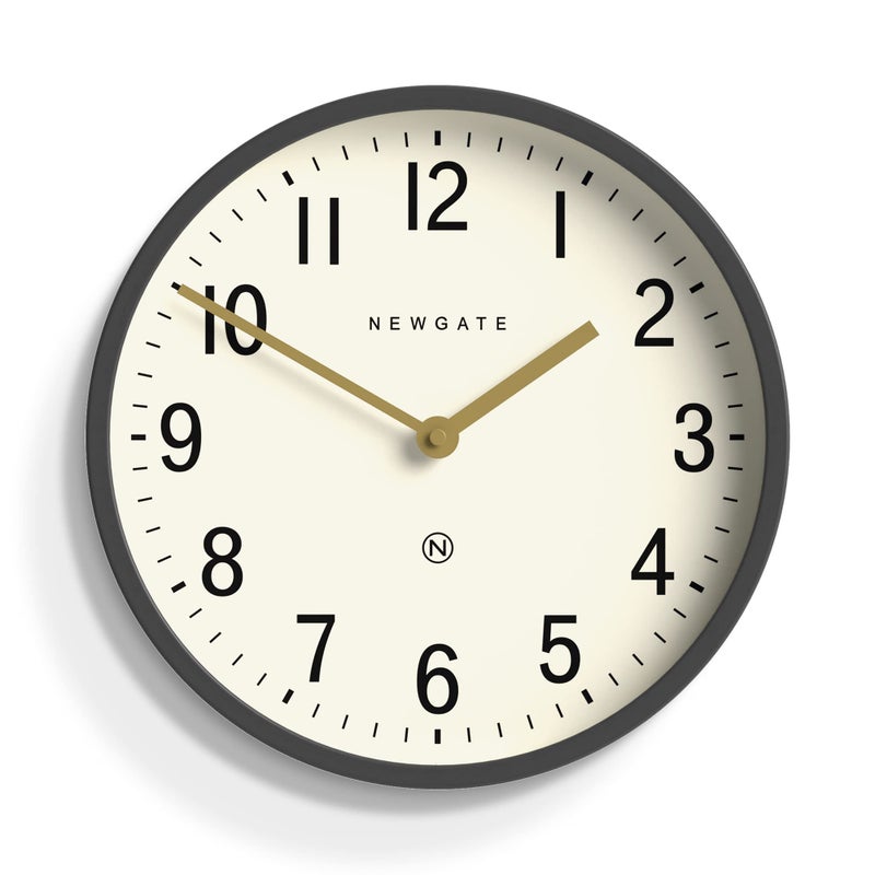 NEWGATE Master Edwards Wall Clock  Metal Clock  Analog Wall Clock  MidCentury Clock  Kitchen Wall Clocks  Round Wall Clock  Easy to Read  British Design Blizzard Gray