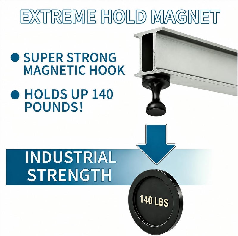 MHDMAG Coat Magnetic Hooks, Magnet Hooks Heavy Duty Magnet Hanger, Magnetic Push Pins with Rare Earth Neodymium for Hang Bags, Home, Office, Workplace, Refrigerator or Travvel (D36 Black -4) - Image 3