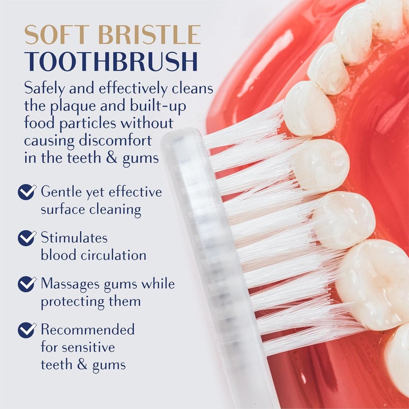 Royal Denta مجموعة من 4 فرش أسنان ذات شعيرات ناعمة فضية، فرشاة ناعمة للأسنان الحساسة، فرشاة أسنان ذات شعيرات مزدوجة الطول لتنظيف ما بين الأسنان، جزيئات فضية لمنع البكتيريا، متعددة الألوان - Image 5