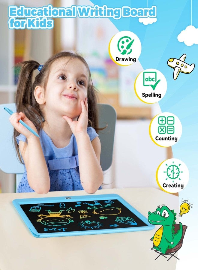 KOKODI 12 Inch LCD Writing Tablet with Anti-Lost Stylus, Erasable Doodle Board Colorful Toddler Drawing Pad, Car Travel School Games Toys for 3 4 5 6 7 8 Kids, Birthday Gift for Girls Boys Adults Blue - Image 2