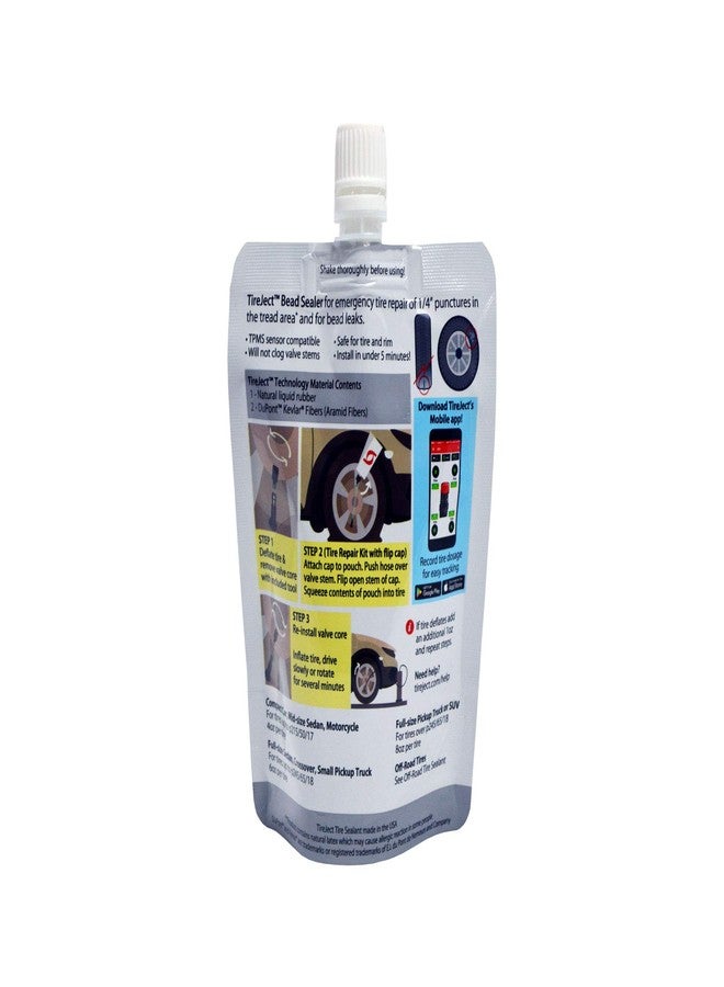 TireJect On-Road Automotive Tire Sealant Single Tire Repair Kit for Bead Leaks and Punctures (Compact Car, Mid-Size Sedan, Motorcycle) - Image 2