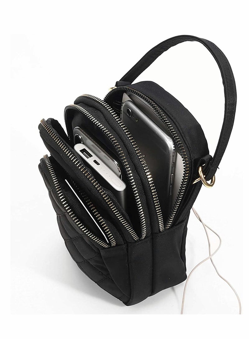 Excefore Cell Phone Purse, Quilted Crossbody Bag for Women Girls Cell Phone Handbag Smartphone Designer Phone Pouch with Shoulder Bags Cute Crossbody Purse Wallet - Image 3