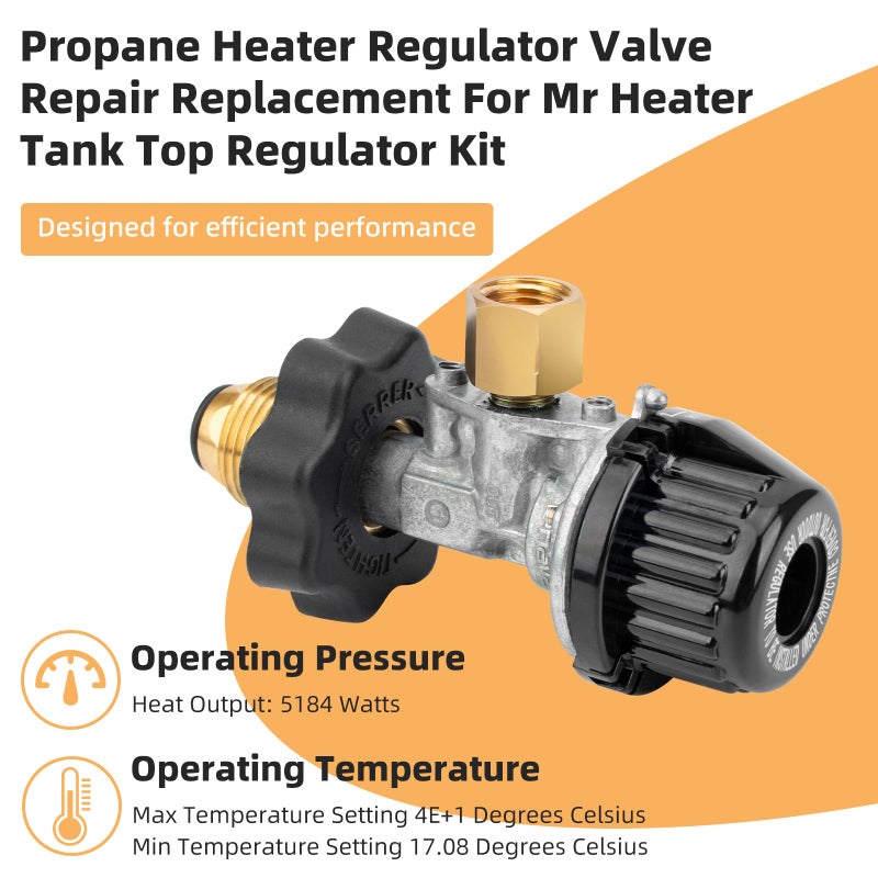 ArrogantF Propane Heater Regulator Valve Compatible with Mr. Heater Tank Top Heater MH15T, MH15TS, MH30T, MH30TS, MH45T, MH24T, Regulator Knob Also fit for SunRite Tank Top Heater SRC15T, SRC30T Portable Heater - Image 2